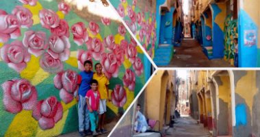 صورة تعبيرية لحارة ورد الجميلة مع تفاصيل معمارية فريدة